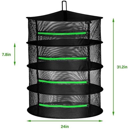 Ipower Herb Drying Rack with Zipper, 2FT, 4-Layer GLDRYRCLOSED2L4